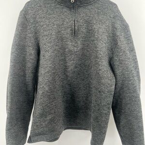 Beverly Hills Polo Club Men's Charcoal Gray Quarter-Zip Sweater